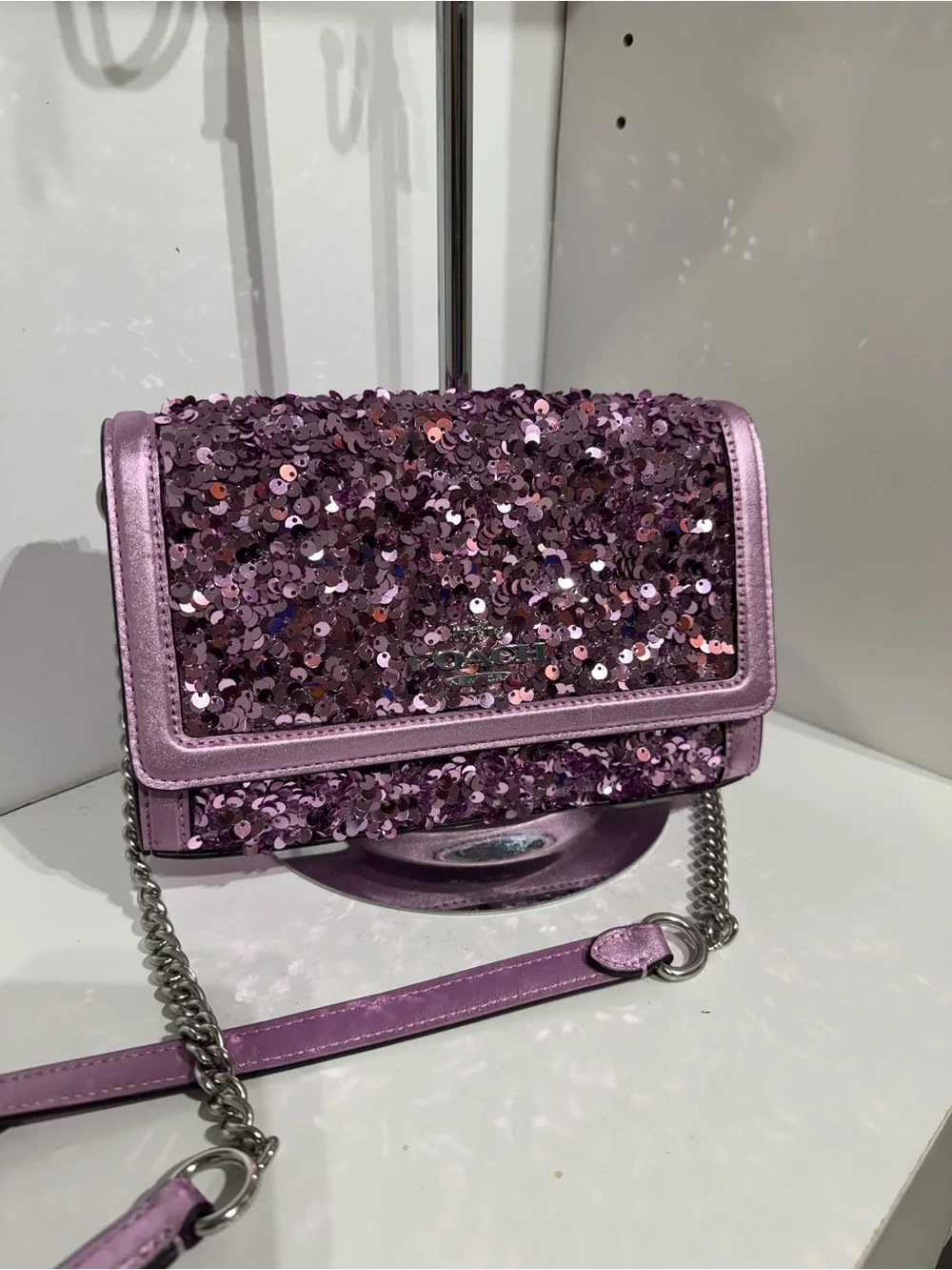 Coach Lavender Sequin Crossbody Bag